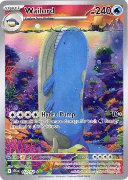 Wailord 162/159 Illustration Rare Holo SV09: Journey Together Pokemon TCG NM - Image 1