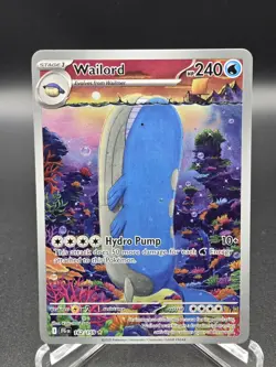 Pokemon TCG Wailord 162/159 Journey Together Illustration Rare Holo NM Condition - Image 1