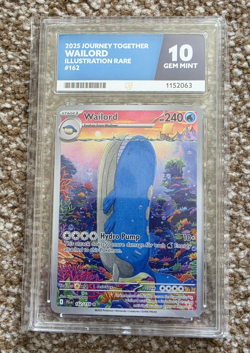 Ace Grading 10 Pokemon TCG Wailord Illustration Rare 162/159 Journey Together - Image 1