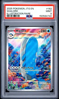 Pokemon TCG Wailord 162/159 Sv: Journey Together Illustration Rare PSA 9 - Image 1