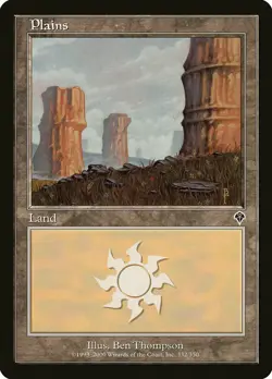 FOIL Plains (332) | MtG Magic Invasion | English | Damaged (DMG) - Image 1