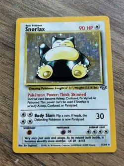 1999 Pokemon TCG Jungle Snorlax Holo 11/64 Vintage Rare LP WOTC Trading Card - Image 1