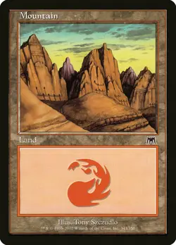 FOIL Mountain (343) | MtG Magic Onslaught | English | Damaged (DMG) - Image 1