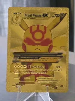 Pokemon Primal Pikachu EX 720hp Gold Foil Fan Art Collector Card TCG - Image 1