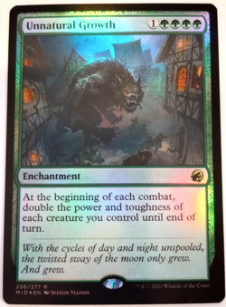 MTG Unnatural Growth - Innistrad: Midnight Hunt- MID - FOIL - NM - Image 1