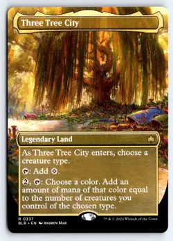 Three Tree City (Borderless) (0337) 337 Rare Bloomburrow Magic: The Gathering NM - Image 1