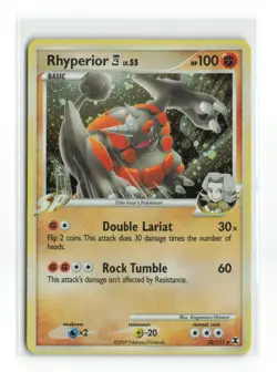 RHYPERIOR 32/111 HOLO RARE RISING RIVALS POKEMON TCG LP - Image 1