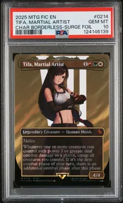 2025 MTG FINAL FANTASY COMMANDER SURGE FOIL #0214 TIFA, MARTIAL ARTIST PSA 10 - Image 1