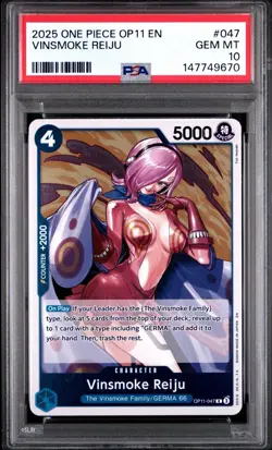 One Piece A Fist Of Devine Speed 047 Vinsmoke Reiju PSA 10 GEM MINT Rare Low Pop - Image 1