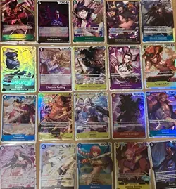 One Piece tcg Card Game 125+ Cards Collection Mixed Lot w/ 10 FOILS Included - Image 1