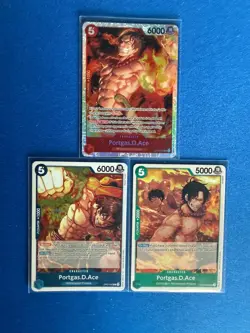 Portgas D Ace One Piece TCG ST15-005 Super Rare+OP07 Rare+OP09 Uncommon - PWE - Image 1