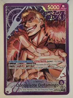 Bandai One Piece Card Game 3-Card Leader Lot Brook/Doflamingo/Imu Foil AA NM - Image 3