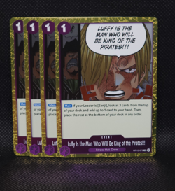 Luffy Is the Man Who Will Be King of the Pirates!!! OP12-079 Foil x4 playset - Image 1