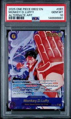 PSA 10 2025 One Piece EN Monkey D. Luffy Alt Art EB02-061 Secret Rare Foil 👑 - Image 1