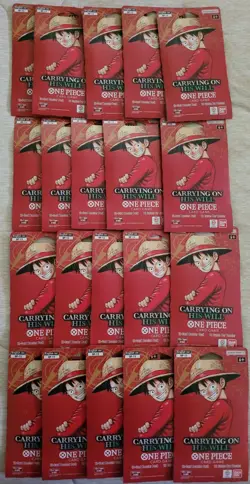 LOT OF (20) One Piece OP-13 Carrying on His Will Sleeved Booster Packs - Image 1
