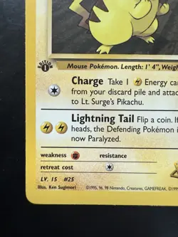 Pokemon Lt. Surge's Pikachu 081/132 Gym Heroes-1st Edition Regular (NM) - Image 4