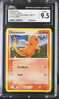 CGC 9.5 Charmander EX Fire Red & Leaf Green 58/112 Reverse Holo Pokemon Card - Image 1