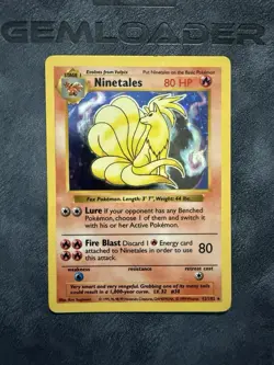 Ninetales 12/102 ✨Holo-RARE🤍 SHADOWLESS 🖤ORIGINAL 🔥 Base Set ✨VERY GOOD✨MP-LP - Image 1