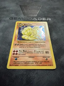 Ninetales 12/102 ✨Holo-RARE🤍 SHADOWLESS 🖤ORIGINAL 🔥 Base Set ✨VERY GOOD✨MP-LP - Image 2
