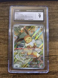 2025 POKEMON SVP EN-SV BLACK STAR PROMO #173 EEVEE PSA 9 - Image 1