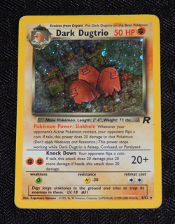 Pokemon TCG Dark Dugtrio Holo 6/82 Team Rocket 50 HP Card WOTC - Image 1