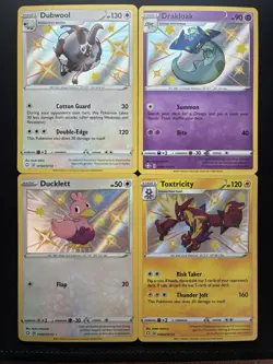 Pokemon: Shining Fates: Shiny Vault Lot Drakloak, Dubwool, Ducklett, Toxtricity - Image 1
