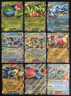 Pokemon TCG Stellar Crown - EX Holo Lot (9) Blastoise Venasaur Lapras Lucario + - Image 1