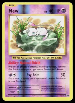 MEW 53/108 HOLO RARE EVOLUTIONS POKEMON REVERSE HOLO LP - Image 1