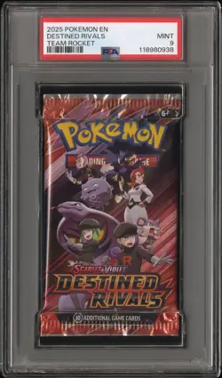 2025 Pokemon SV Destined Rivals Team Rocket PSA 9 Foil Booster Pack MINT - Image 1