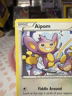 Aipom 90/114 XY Steam Siege Common Pokemon 2016 Rainbow Background Self Cameo - Image 2