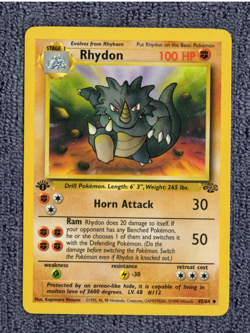 Rhydon 45/64 1st Edition Pokemon Jungle - LP/NM - Image 1