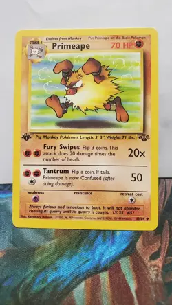Pokemon TCG Jungle Primeape #43/64 1st Edition Uncommon Vintage 1999 NM/LP - Image 1