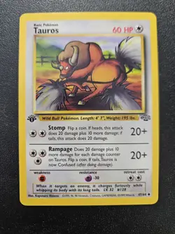 Pokemon 1st Edition Jungle Tauros 47/64 NEAR MINT - Image 1