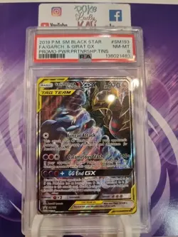 PSA NM MT 8 2019 Pokemon SM: Black Star Promo Garchomp & Giratina GX Tag Team... - Image 1