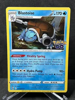 Blastoise 017/078 Holo Rare Pokemon GO Pokemon Near Mint - Image 1