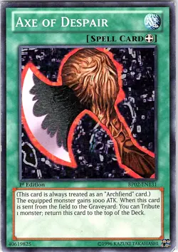 Yugioh Axe of Despair BP02-EN131 1st Edition NM - Image 1