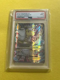 POKEMON ENGLISH XY FULL ART M AMPHAROS EX MINT PSA 9 ANCIENT ORIGINS 88/98 Card - Image 1