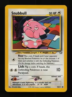 Snubbull 74/111 Common Neo Genesis Pokemon Cards - Image 1
