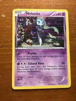 Pokemon Meloetta Card 78/113 Holo Rare Legendary Treasures Series - Image 1