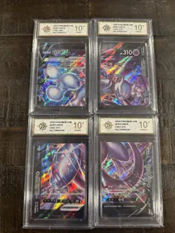 Pokemon Chinese Mewtwo V-UNION Complete 4 Card Set CSEC-009-012 CGC 10 Gem Mint - Image 1