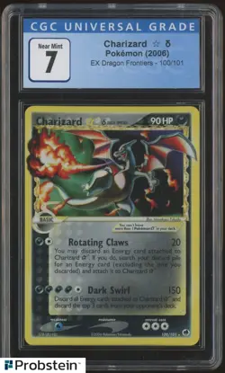2006 Pokemon Ex Dragon Frontiers Gold Star #100/101 Charizard CGC 7 NM - Image 1