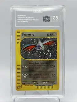 Pokemon Skarmory Holo Rare 2002 Expedition #27/165 TAG 7.5 NM Pokemon Card Swirl - Image 1