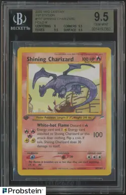 2002 Pokemon 1st Edition #107 Shining Charizard Holo R BGS 9.5 GEM MINT - Image 1