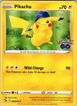Pokemon Card - Pokemon GO 028/078 - PIKACHU (holo-foil) - NM/Mint - Image 1