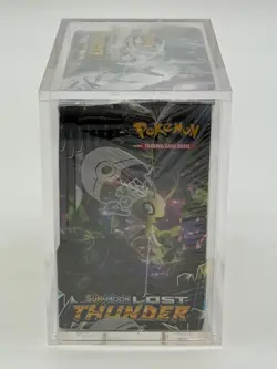 Pokemon TCG Sun & Moon Lost Thunder Booster Box SEALED w/ Acrylic Case - Image 4