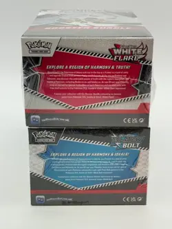 Pokemon SV10.5 Black Bolt White Flare Sealed LOT 2 Booster Bundle Display Case - Image 4