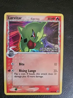 Pokemon Larvitar 73/113 EX Delta Species Reverse Holo Stamped Common Card NM - Image 1