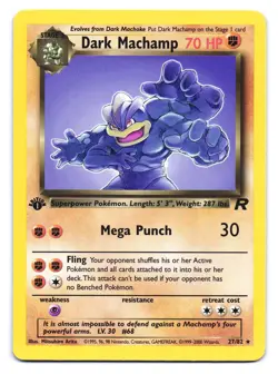 Dark Machamp 27/82 Rare Team Rocket Pokemon 1st Edition LP - Image 1