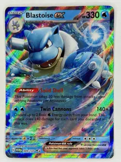 Pokemon Blastoise ex 009/165 | SV Scarlet & Violet 151 Holo Double Rare EN - NM - Image 1