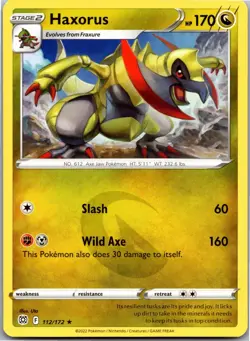 Haxorus 112/172 Rare Brilliant Stars Pokemon Near Mint - Image 1